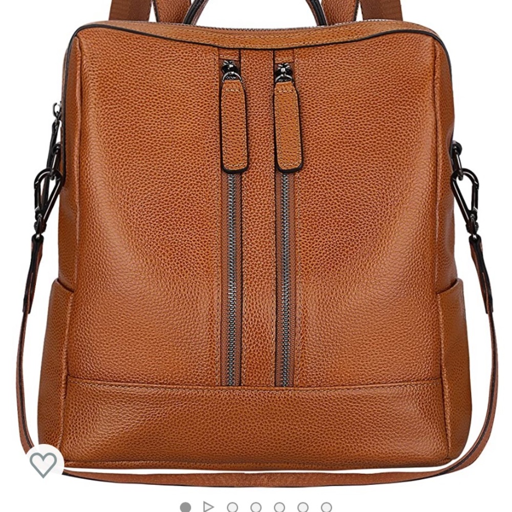 S-zone brown leather backpack